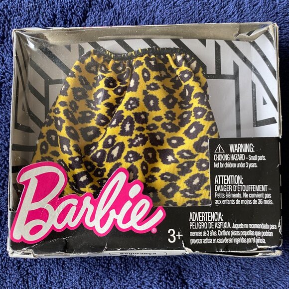 Barbie Mattel Doll Clothes Fashion Skirt metallic purple leopard lot of 3 in Box - Picture 5 of 8